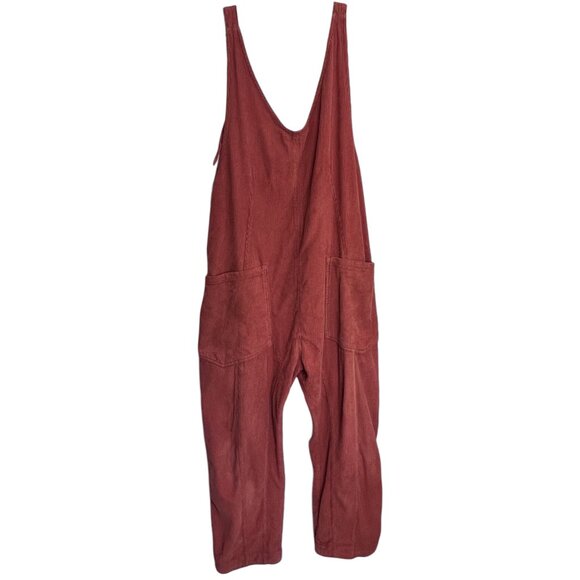 Free People We The Free High Roller Ribbed Corduroy Jumpsuit Overall Medium - Picture 2 of 9
